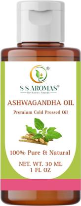 S S AROMAS Pure Ashwagandha Oil For Hair, Skin and Face Care Cold Pressed For Massage
