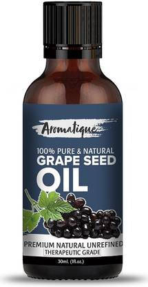 Aromatique GrapeSeed Oil Cold Pressed 100% Pure and Natural Carrier Oil,Grape Seed Oil for Skin and Hair (30ML)