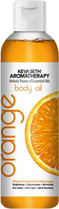 KEYA SETH AROMATHERAPY Skin Defence Orange Body Oil Skin Lightening, Rejuvenating Non-Sticky for Daily Use After Bath, Massage Oil Enriched with Orange & Vitamin C