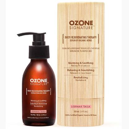 Ozone Signature Ushmak Body Oil (100 Ml) | 100% Organic Body Serum for Arthritis, Cold, Joint Pain, Muscle Pain | Paraben & Chemical Free