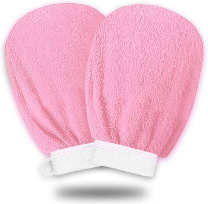 KT Mart Skincare Pink Korean Exfoliating Exfoliating Gloves For Bath and Body Care