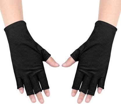 Cosluxe Anti UV Gloves for Gel Nail Lamp,Professional UPF50+UV Protection Gloves (Black)