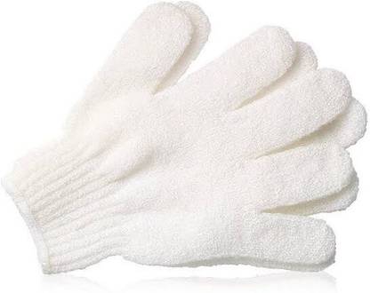 Three Elements Exfoliating Dual Texture Bath Gloves for Shower Dead Skin Cell Remover,Scrubbing Glove Bath Mitts Scrubs for Shower Gloves with hanging loop-random color(1 Pair)