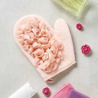 Naama Exfoliating Glove with Loofah Sponge, Dead Skin Shower Sponge (Pack of 1)