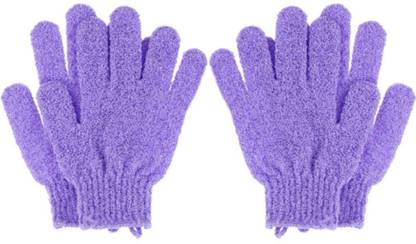 LOWPRICE Exfoliating Dual Texture Bath Gloves for Shower, Spa, Massage and Body Scrubs, Dead Skin Cell Remover, Gloves with hanging loop