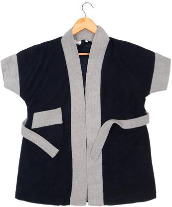 CREEVA Navy & Grey Medium Bath Robe