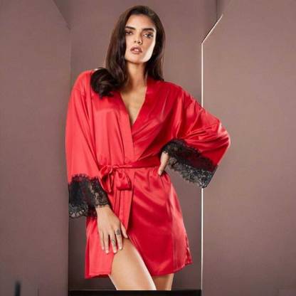 Cotovia Red Free Size Bath Robe