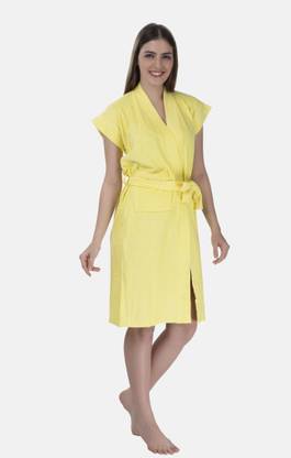 TOMKOT Yellow Free Size Bath Robe