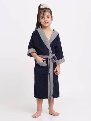 CREEVA Navy & Grey Small Bath Robe