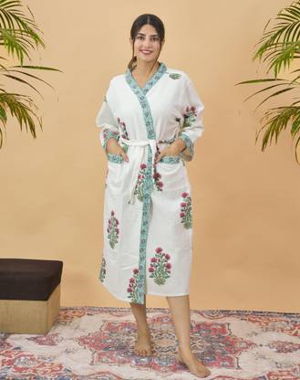 NISHIRE Red Rose Free Size Bath Robe