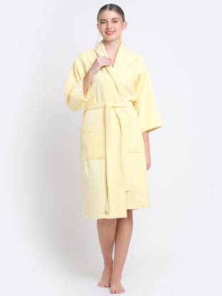 CREEVA Yellow Medium Bath Robe