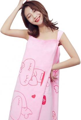 Poorak Short Pink Free Size Bath Robe