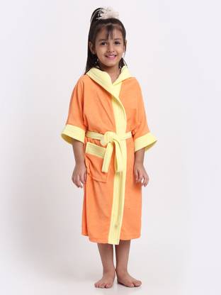 CREEVA Orange & Yellow Small Bath Robe