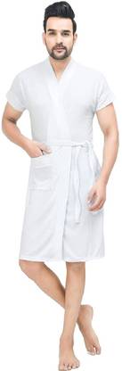 Shree Disha White Free Size Bath Robe