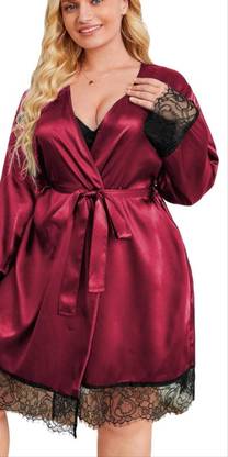 Mixopia Maroon Free Size Bath Robe