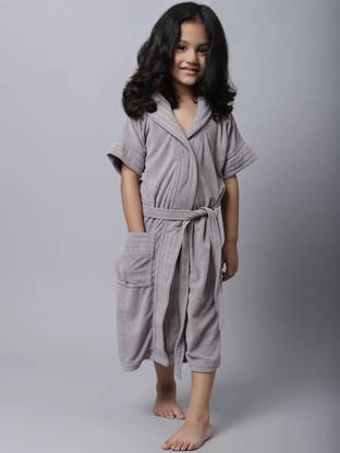 ELEVANTO Grey Large Bath Robe