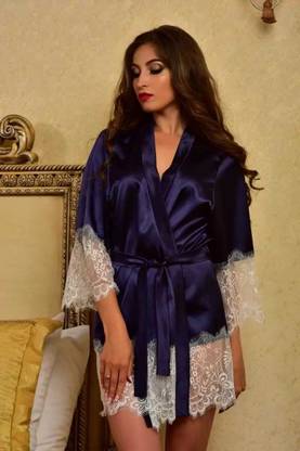 MARDIA Navy Medium Bath Robe