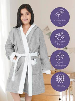 RANGOLI Grey Free Size Bath Robe