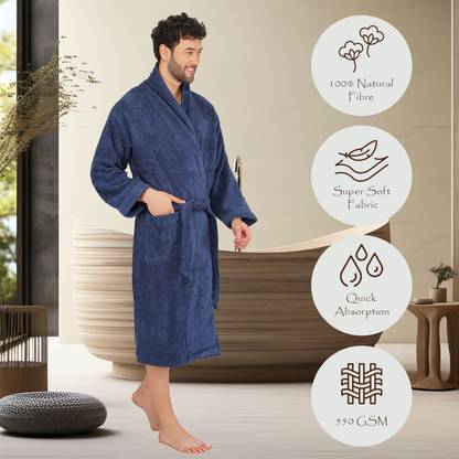 RANGOLI Navy Large Bath Robe
