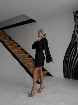 MARDIA Black 2 Large Bath Robe