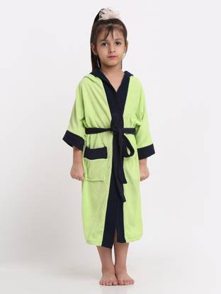 CREEVA Parrot Green & Navy Medium Bath Robe