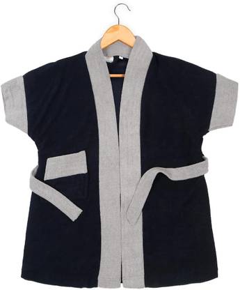 CREEVA Navy & Grey Large Bath Robe