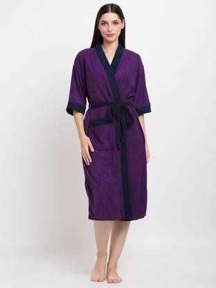CREEVA Indigo & Navy Free Size Bath Robe