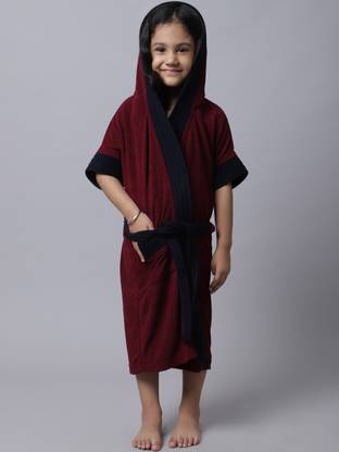 ELEVANTO Maroon-Navy XXL Bath Robe