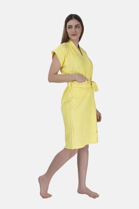 Piftif Yellow Free Size Bath Robe