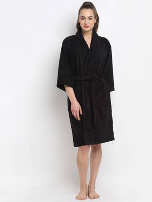 CREEVA Black Medium Bath Robe