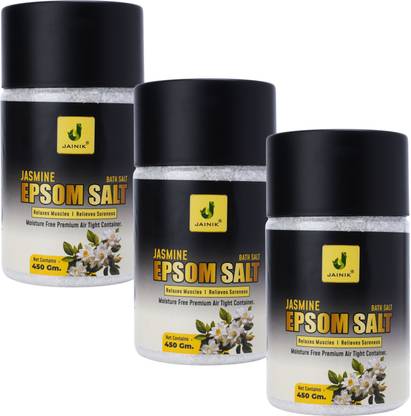 JAINIK Jasmine Bath Salt For Softening Dry Skin, Bathing, Relaxing Foot Relief 3 Pcs