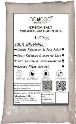 NEUAGE ORGANICS Epsom Bath Salt Crystal For Refreshing Bath Soak, Relieves Aches & Pain