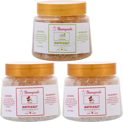 ILLUMYNATE Jasmine & Rose Bath Salt 250g for Body Muscle Pain Relief