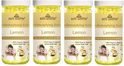 Bon Austin Detoxifying Lemon Bath Salt for Antioxidant & Skin Lightening (200g) Pack of 4