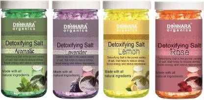 DONNARA organics Aromatic, Lavender, Lemon & Rose Bath Salt for Refreshing (Each,200g) Combo of 3