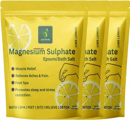 JAINIK Lime Lemon Bath Salt Crystal And Bath, For Muscle Relief, Relieves Aches & Pain