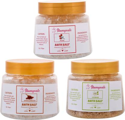 ILLUMYNATE Rose & Sandalwood & Jasmine Bath Salt Body Muscle Pain Relief