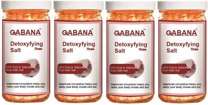GABANA Detoxifying Rose Bath Salt- For Rehydrating & Refreshing Skin (200g) Pack of 4