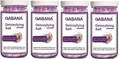 GABANA Detoxifying Lavender Bath Salt for Relaxing & Rejuvenating (200g) Pack of 4