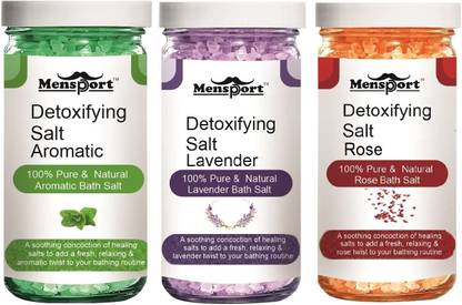 Mensport Aromatic, Lavender & Rose Detoxifying Bath Salt, (Each, 200g) Combo of 3