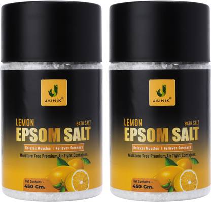 JAINIK Lemon Epsom Bath Salt For Muscle Relief, Relieves Aches & Pain Pack Of 2