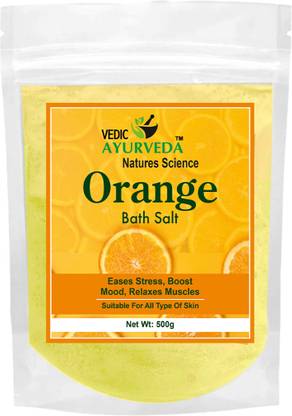 VEDICAYURVEDA ORANGE BATH SALT | Aromatherapy Salt for Stress Relief, Muscle Pain