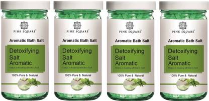 Pink Square Detoxifying Aromatic Bath Salt for Relaxing & Rejuvenating (200g) Pack of 4