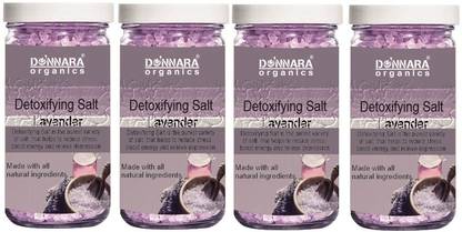 DONNARA organics Detoxifying Lavender Bath Salt for Relaxing & Rejuvenating (200g) Pack of 4