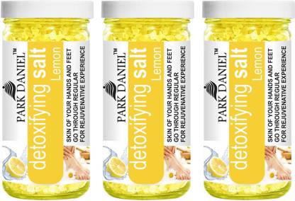 PARK DANIEL Premium Lemon Bath Salt- For Antioxidant & Skin Lightening -Pedicure & Manicure Salt Combo Pack Of 3 Jars of 200 gms(600 gms)