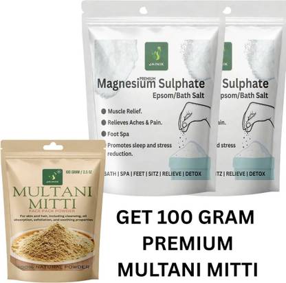 JAINIK Epsom Bath Salt For Muscle Relief, Relieves Aches & Pain WITH MULTANI MITTI