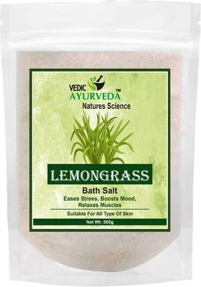 VEDICAYURVEDA Lemongrass & Activating Blend | Aromatherapy Salt for Stress Relief, Muscle Pain