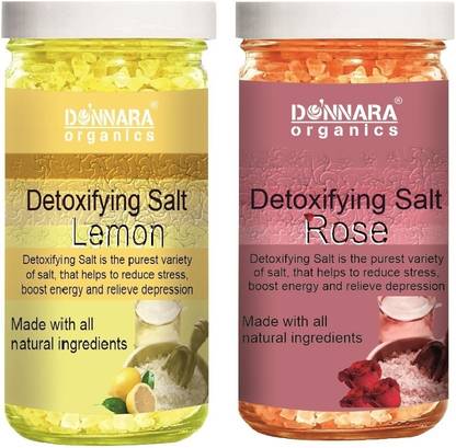 DONNARA organics Lemon & Rose Bath Salt for Relaxing & Rejuvenating (Each,200g) Combo of 2