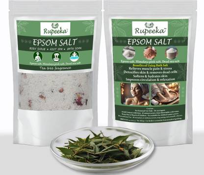 Rupeeka Epsom Bath Salt, Relieves Joint Stiffness, Cramping, Muscle Relaxing | Tea Tree