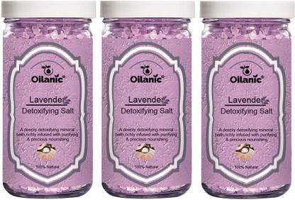 Oilanic Detoxifying Lavender Bath Salt for Relaxing & Rejuvenating (200g) Pack of 3
